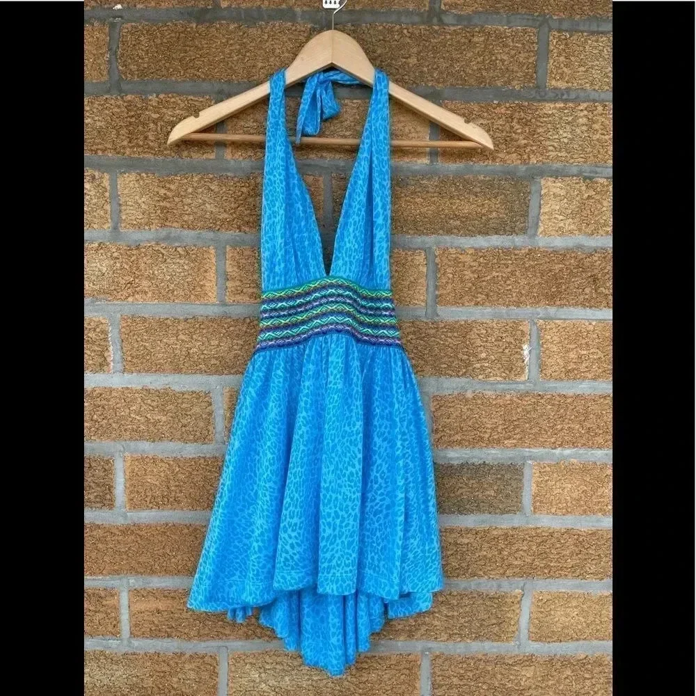 Pitusa Mini Halter Dress in Blue small/medium - Picture 2 of 10